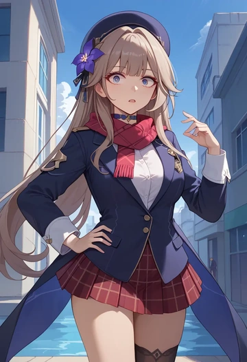 star rail,herta,winter,student uniform,plaid skirt  - AI generated anime art