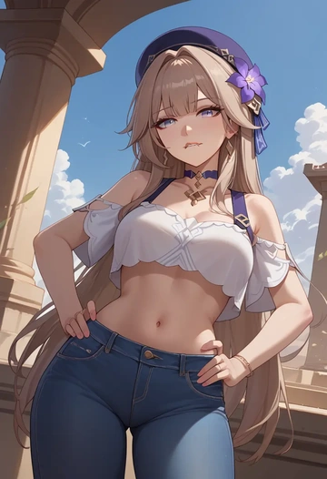 star rail,herta,crop top  - AI generated anime art