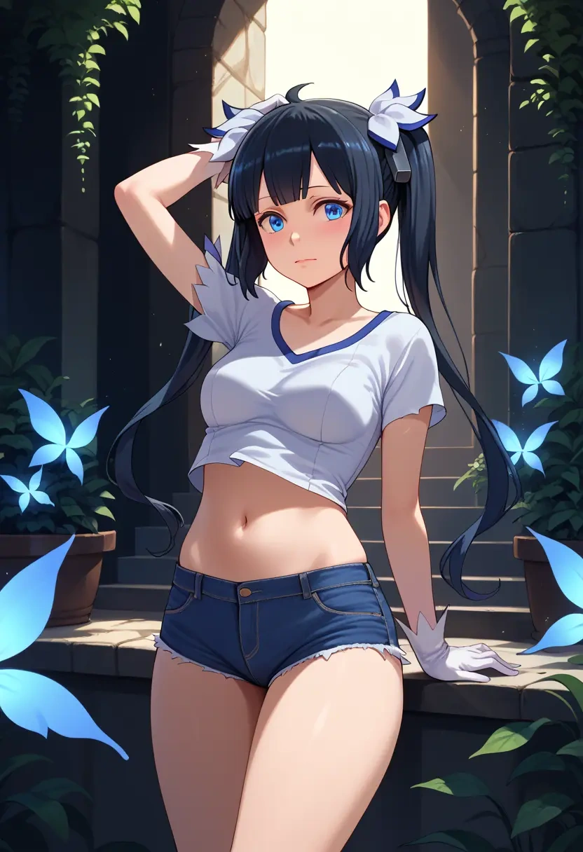 dungeon_ni_deai_wo_motomeru_no_wa_machigatteiru_darou_ka,hestia_(danmachi),denim shorts  - 