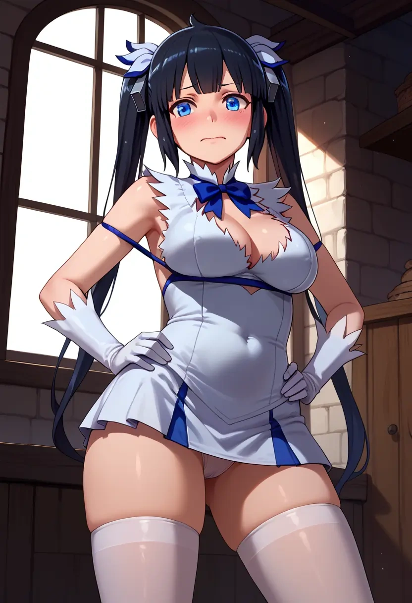 dungeon_ni_deai_wo_motomeru_no_wa_machigatteiru_darou_ka,hestia_(danmachi),mini skirt,stockings  - 