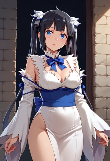 dungeon_ni_deai_wo_motomeru_no_wa_machigatteiru_darou_ka,hestia_(danmachi),kimono,silk,wide-leg trousers  - AI generated anime art