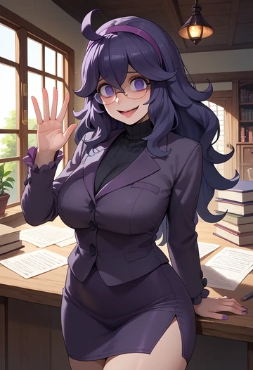 pokemon,hex_maniac_(pokemon),OL, glasses,  - AI generated anime art