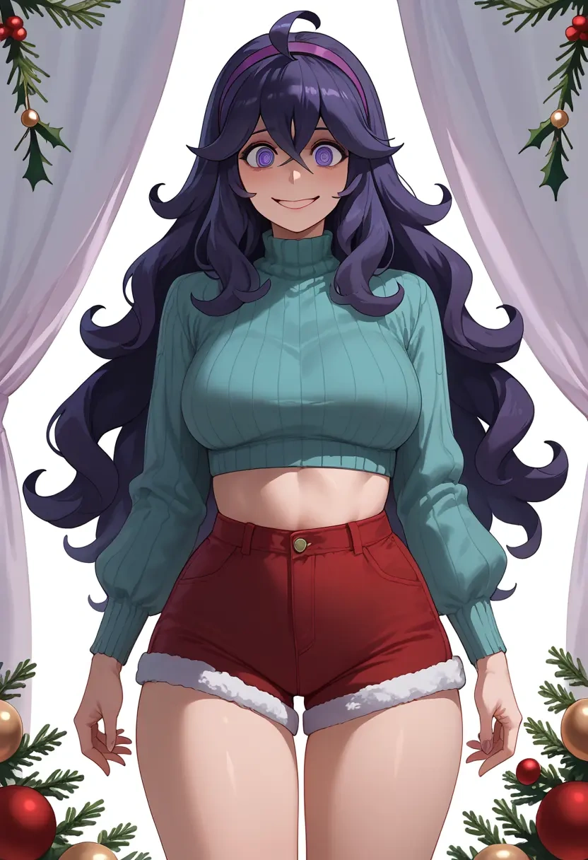 pokemon,hex_maniac_(pokemon),Christmas,red velvet shorts  - 