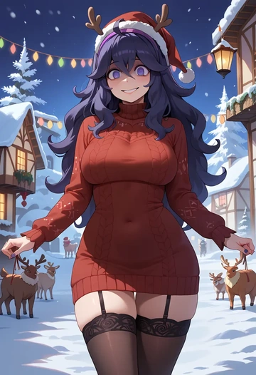 pokemon,hex_maniac_(pokemon),sweater,stockings,Thigh garters  - AI generated anime art