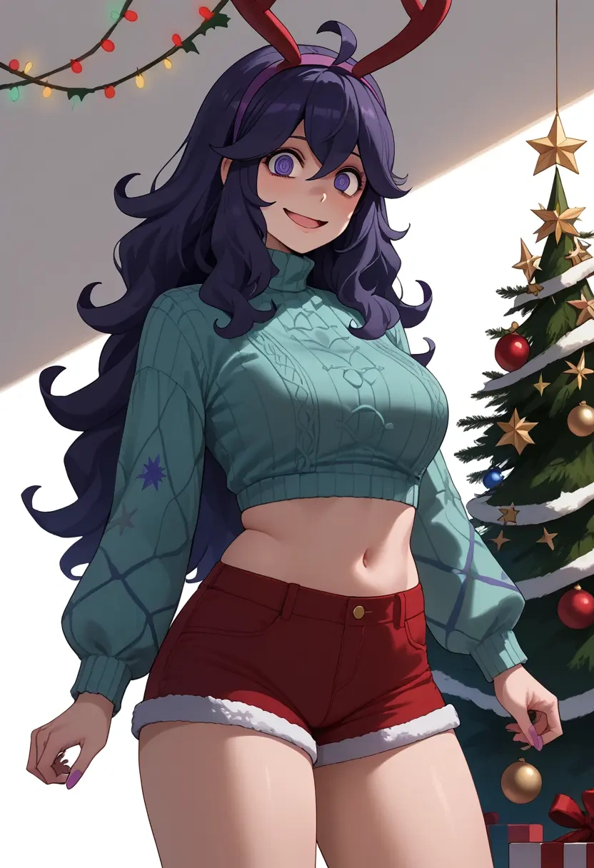 pokemon,hex_maniac_(pokemon),Christmas,red velvet shorts  - 