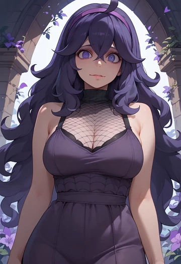 pokemon,hex_maniac_(pokemon),sleeveless top,bike shorts  - AI generated anime art