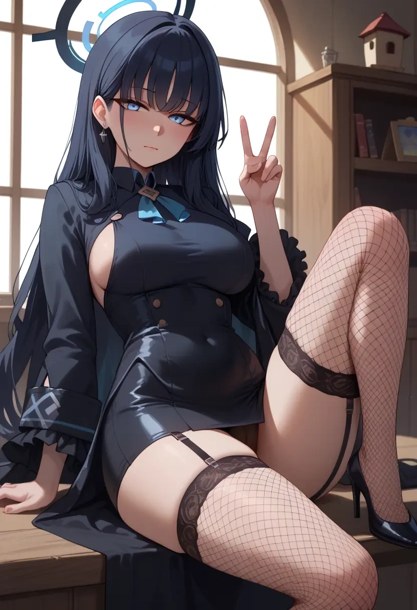 blue_archive,hibiki_(blue_archive),secretary,stockings,sexy, panties  - 