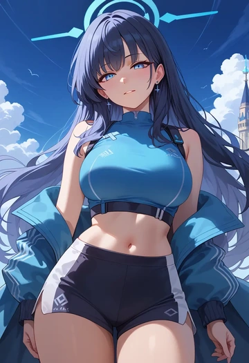 blue_archive,hibiki_(blue_archive),athletic,shorts,sexy  - AI generated anime art