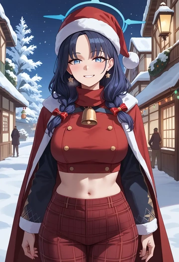 blue_archive,hibiki_(blue_archive),Christmas,plaid trousers  - AI generated anime art