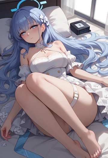 blue_archive,hibiki_(blue_archive),silk slip dress  - AI generated anime art