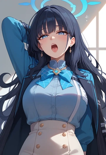 blue_archive,hibiki_(blue_archive),graphic tee,dolphin shorts  - AI generated anime art