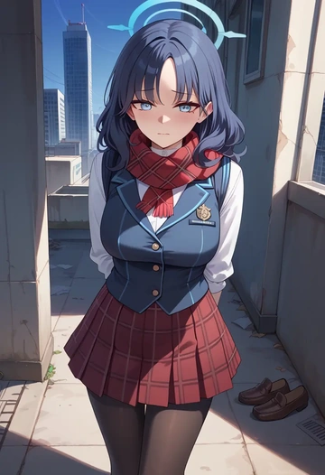 blue_archive,hibiki_(blue_archive),winter,student uniform,vest  - AI generated anime art