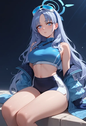 blue_archive,hibiki_(cheer_squad)_(blue_archive),yoga shorts  - AI generated anime art