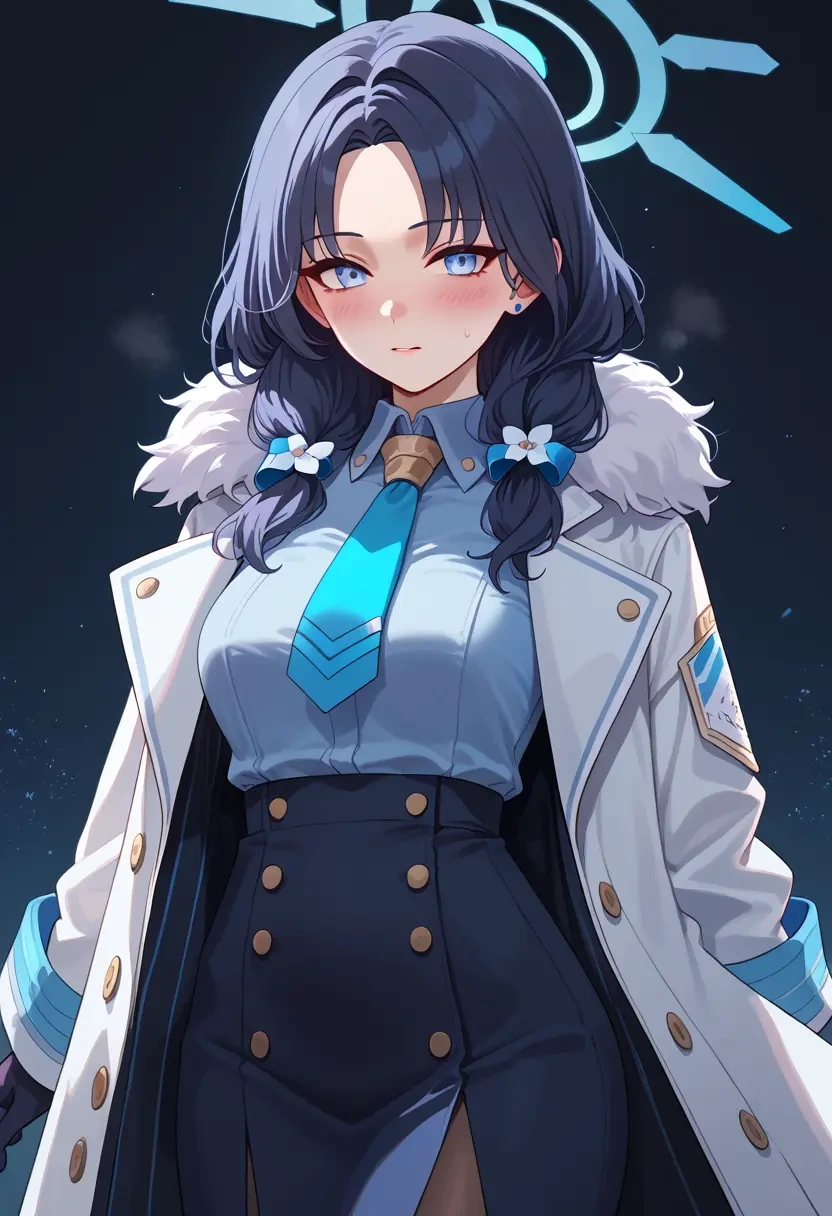 blue_archive,hibiki_(cheer_squad)_(blue_archive),coat,fur-collar,tailored trousers  - 