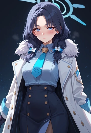 blue_archive,hibiki_(cheer_squad)_(blue_archive),coat,fur-collar,tailored trousers  - AI generated anime art