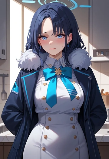 blue_archive,hibiki_(cheer_squad)_(blue_archive),coat,fur-collar,tailored trousers  - AI generated anime art