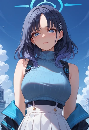 blue_archive,hibiki_(cheer_squad)_(blue_archive),turtleneck,knit,maxi skirt  - AI generated anime art