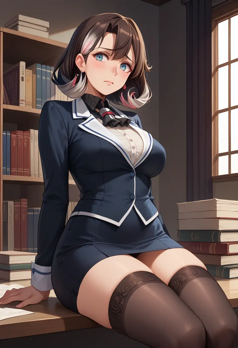 kantai_collection,hiei_(kancolle),secretary, stockings  - 