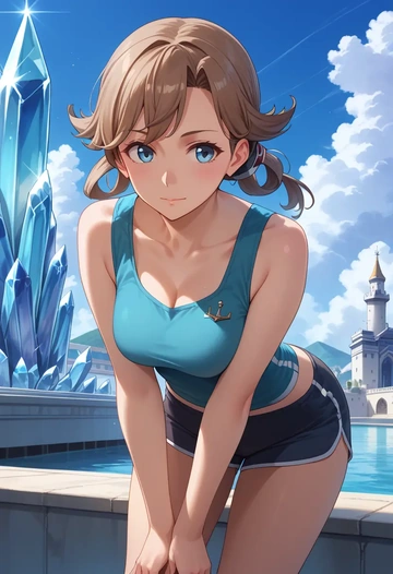 kantai_collection,hiei_(kancolle),athletic,shorts,sexy  - AI generated anime art