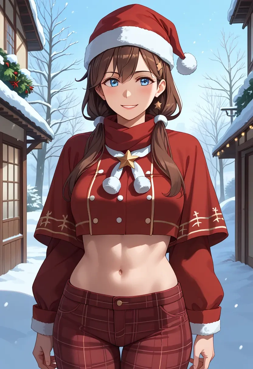 kantai_collection,hiei_(kancolle),Christmas,plaid trousers  - 