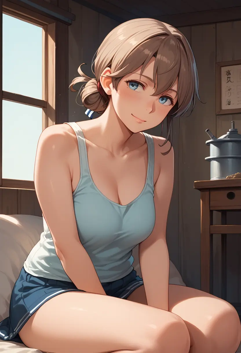 kantai_collection,hiei_(kancolle),tank top,drawstring pants  - 