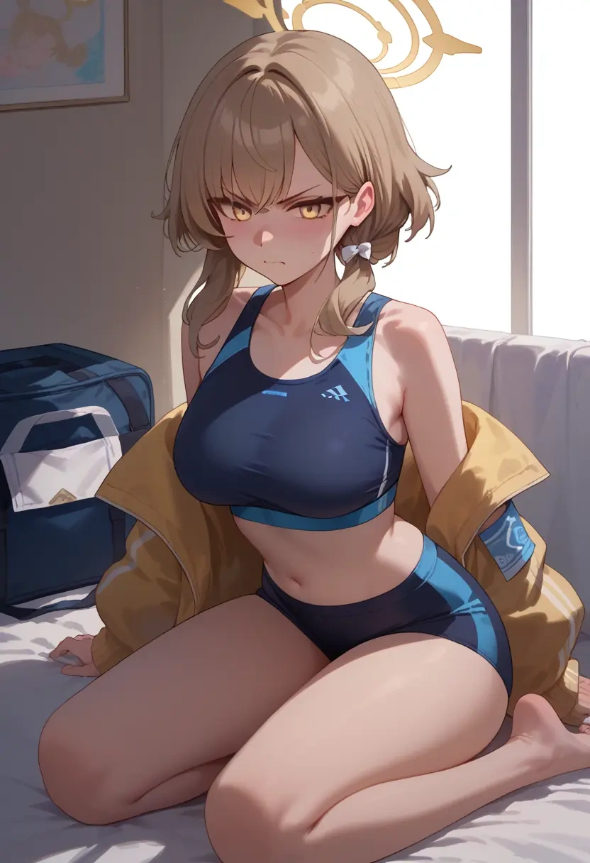 blue_archive,hifumi_(blue_archive),sports bra,wide-leg joggers  - 