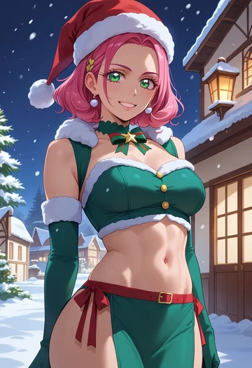 precure,higashi_setsuna,Christmas,dress  - AI generated anime art