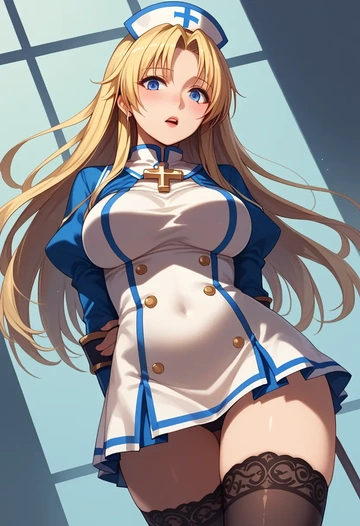 ragnarok_online,high_priest_(ragnarok_online),nurse pantyhose,mini skirt, sexy  - AI generated anime art