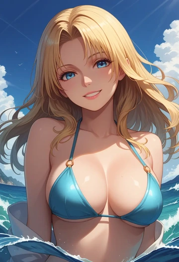 ragnarok_online,high_priest_(ragnarok_online),bikini,rainbow-colored,sexy  - AI generated anime art