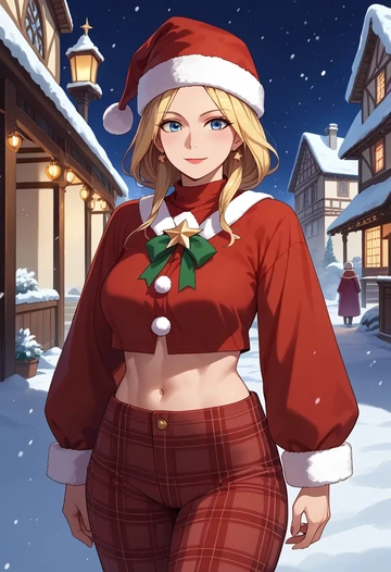 ragnarok_online,high_priest_(ragnarok_online),Christmas,plaid trousers  - AI generated anime art