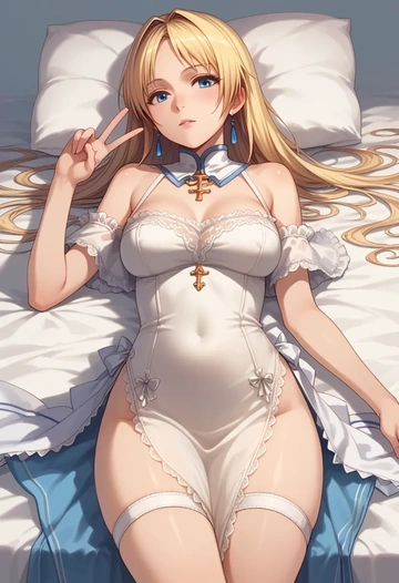 ragnarok_online,high_priest_(ragnarok_online),silk slip dress  - AI generated anime art