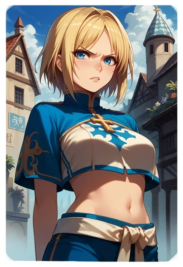 ragnarok_online,high_priest_(ragnarok_online),cropped graffiti sweatshirt,dolphin shorts  - AI generated anime art