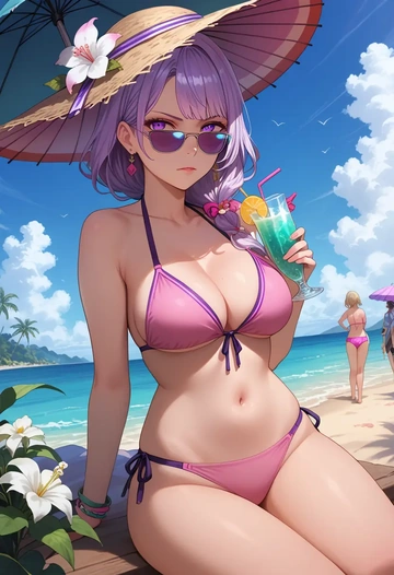 nijisanji,higuchi_kaede,bikini  - AI generated anime art