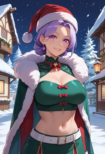 nijisanji,higuchi_kaede,Christmas,dress  - AI generated anime art