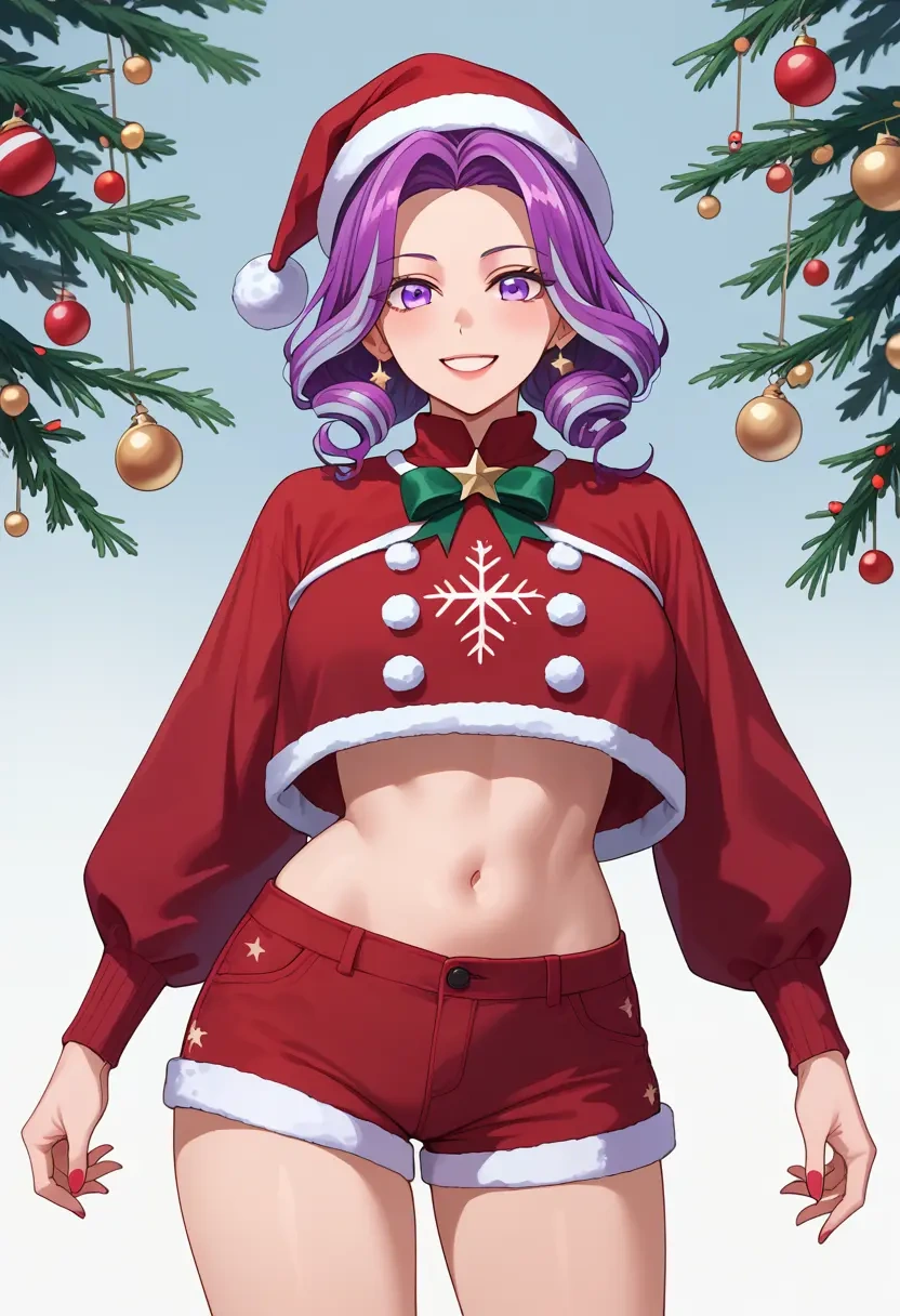 nijisanji,higuchi_kaede,Christmas,red velvet shorts  - 