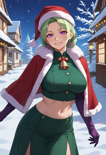 nijisanji,higuchi_kaede,Christmas,dress  - AI generated anime art