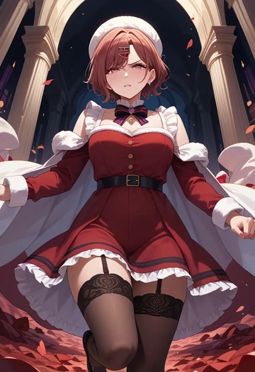 idolmaster,higuchi_madoka,Christmas,sexy, stockings,  - AI generated anime art