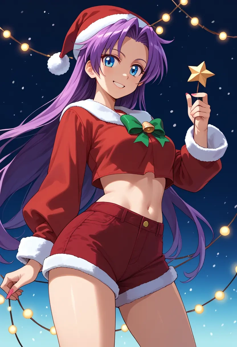 lucky_star,hiiragi_kagami,Christmas,red velvet shorts  - 