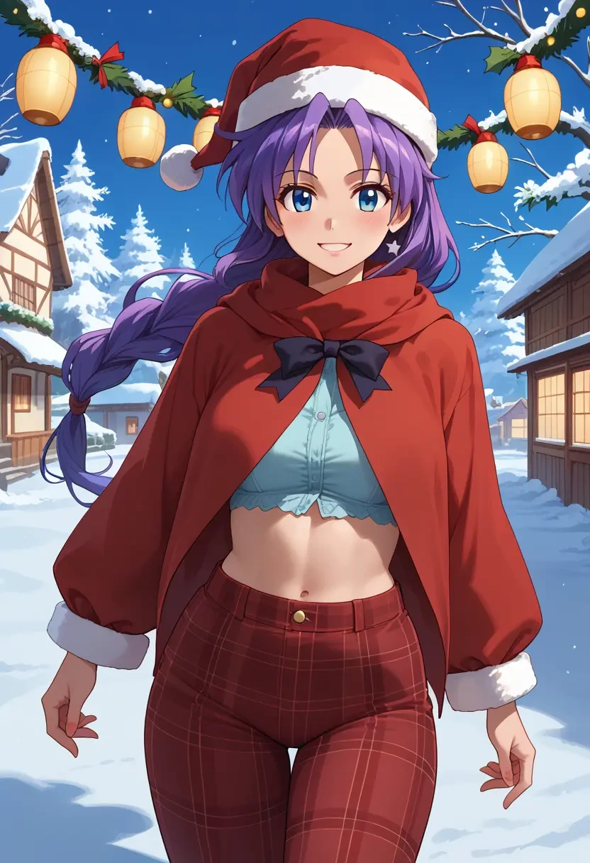 lucky_star,hiiragi_tsukasa,Christmas,plaid trousers  - 