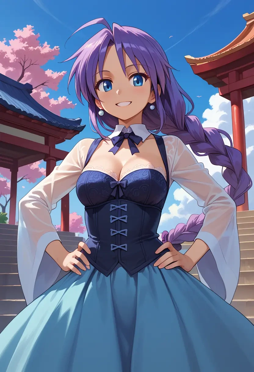 lucky_star,hiiragi_tsukasa,corset,bustier,long tulle skirt  - 