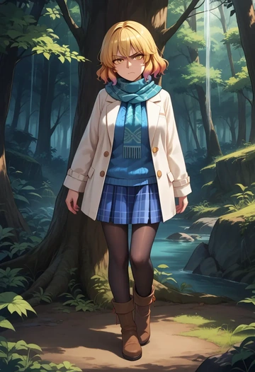 touhou,hijiri_byakuren,winter,student uniform,down jacket  - AI generated anime art