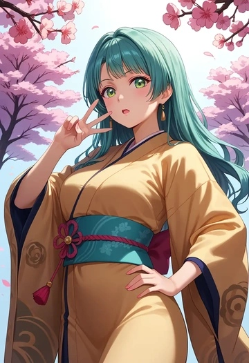 bang_dream!,hikawa_hina,kimono  - AI generated anime art