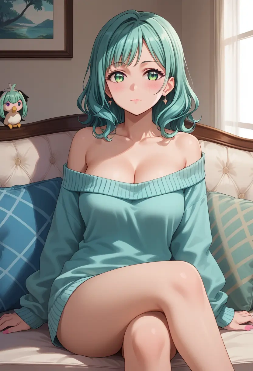 bang_dream!,hikawa_hina,off-shoulder,sweater  - 