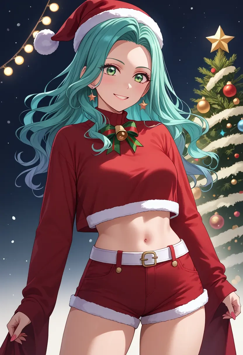 bang_dream!,hikawa_hina,Christmas,red velvet shorts  - 