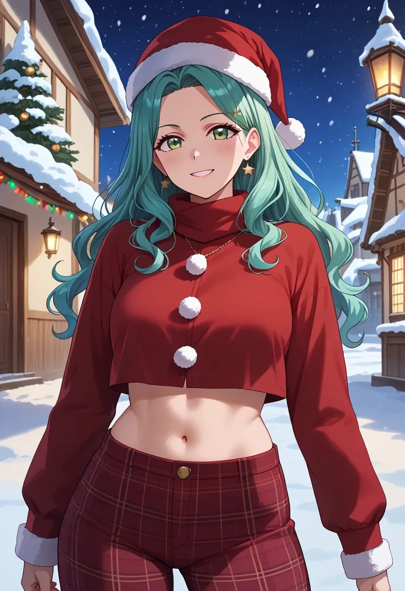 bang_dream!,hikawa_hina,Christmas,plaid trousers  - 