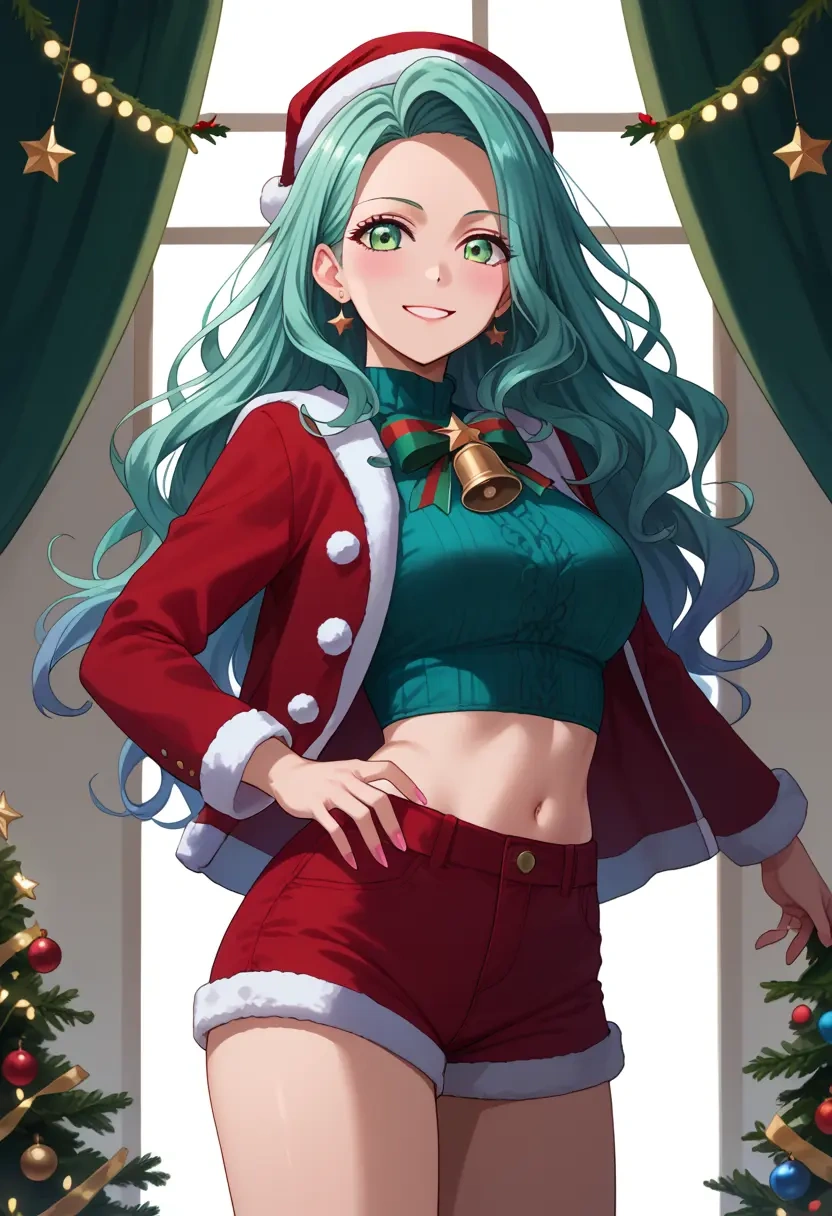 bang_dream!,hikawa_hina,Christmas,red velvet shorts  - 