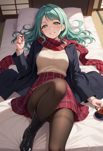 bang_dream!,hikawa_hina,winter,student uniform,fur-collared jacket  - AI generated anime art