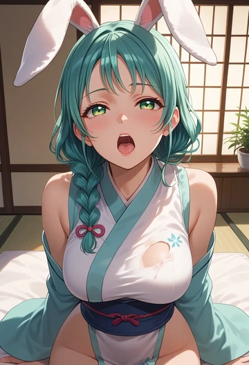 bang_dream!,hikawa_sayo,bunny girl, sexy  - AI generated anime art