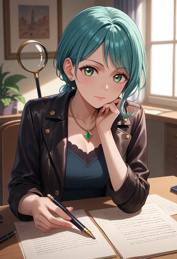 bang_dream!,hikawa_sayo,detective  - AI generated anime art