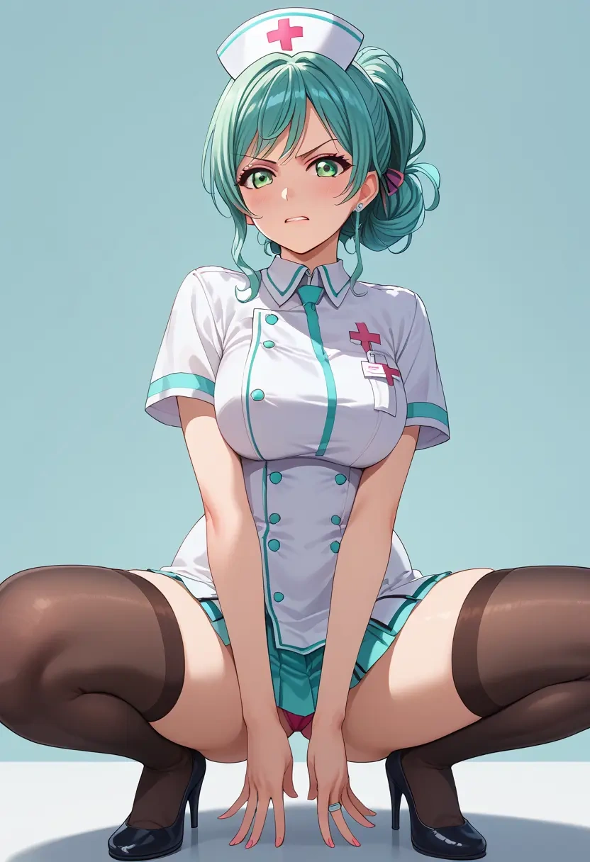 bang_dream!,hikawa_sayo,nurse pantyhose,mini skirt, sexy  - 